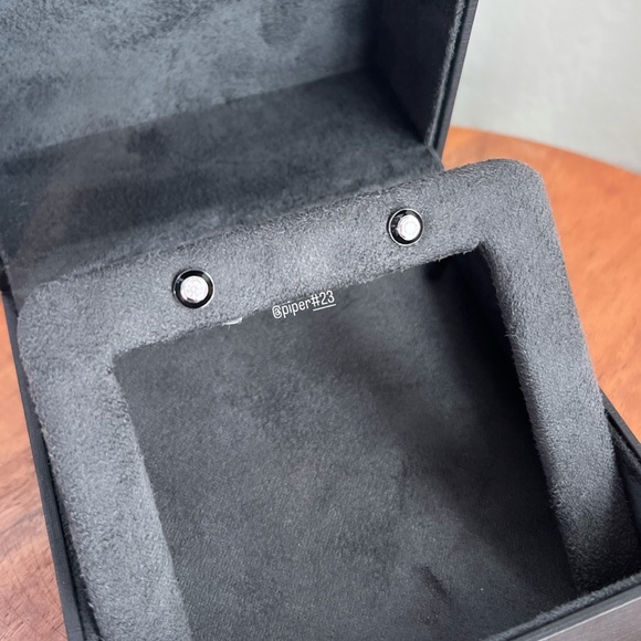 NWT Judith Ripka JR TWO Adrienne Diamond and Black Enamel Stud Earrings - Picture 9 of 13